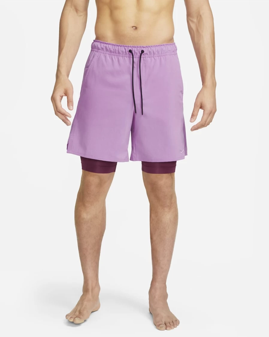 Nike Dri-FIT Unlimited Men's 7" 2-in-1 Running Shorts in Rush Fuchsia/Rosewood/Black - Quick-Dry Athletic Shorts for Training & Workouts