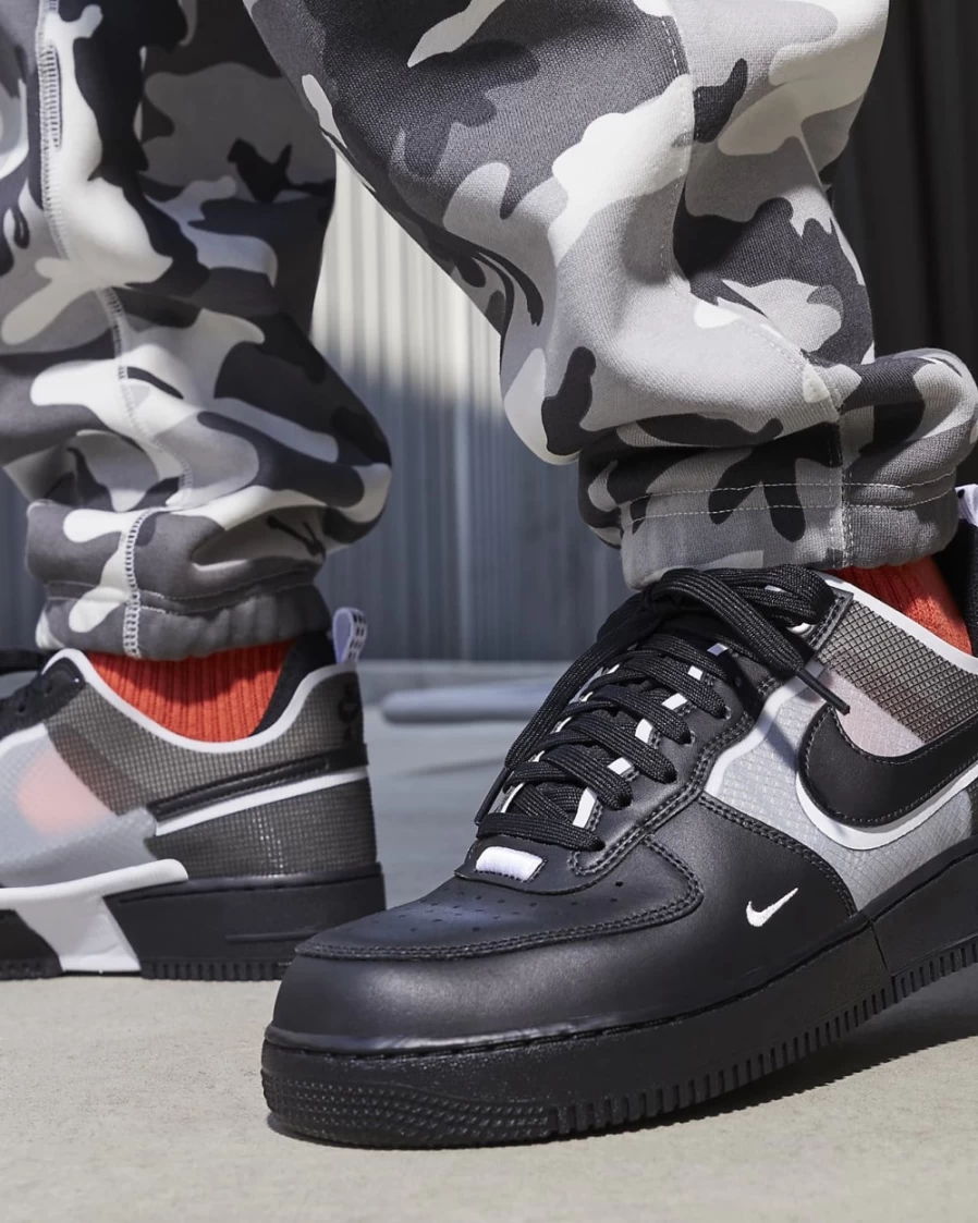 Nike Air Force 1 React Men's Shoes - Black/White/Black Athletic Sneakers for Men