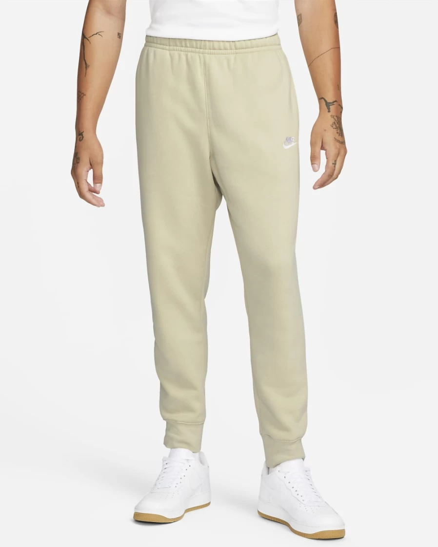 Nike Men's Club Fleece Joggers in Rattan/White - Comfortable Sportswear Pants
