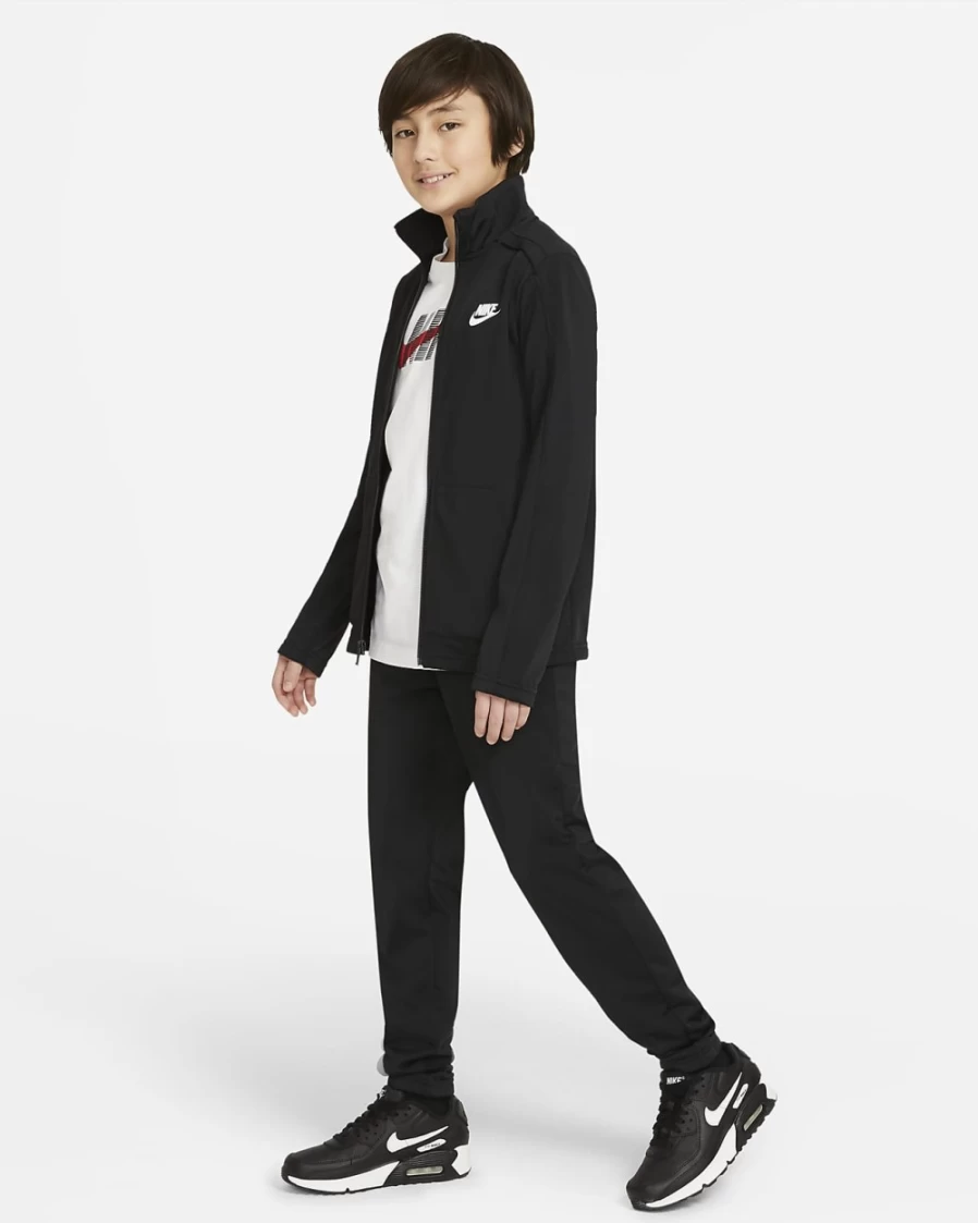 Nike Big Kids' Tracksuit for Boys & Girls - Black & White Sportswear Set