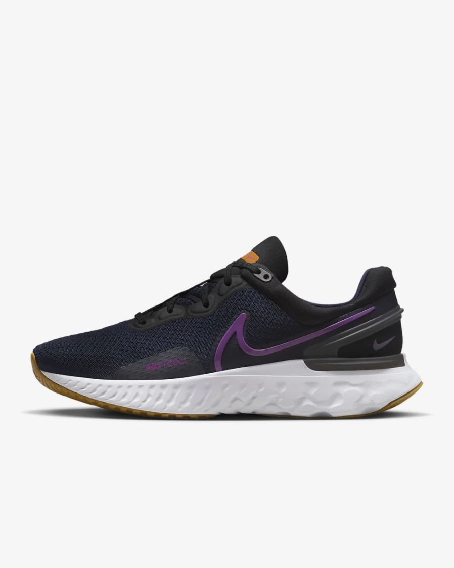 Nike React Miler 3 Men's Road Running Shoes - Blackened Blue, Black, White & Vivid Purple