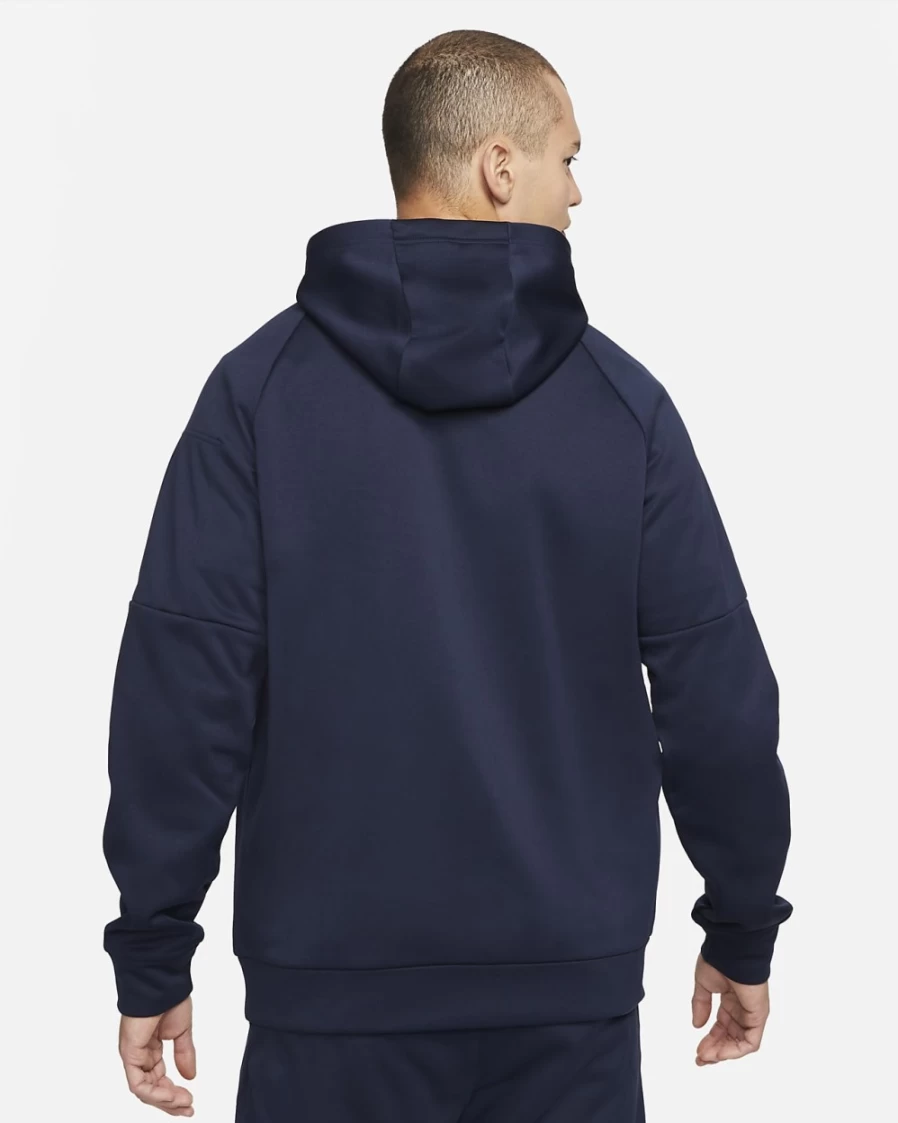 Nike Therma-FIT Men's Full-Zip Hoodie - Obsidian/Black Training Jacket for Workouts & Running