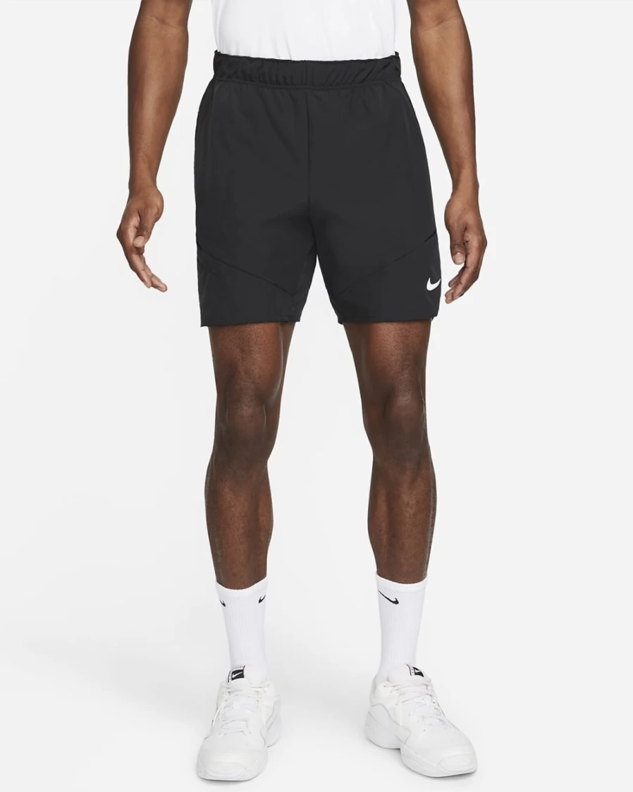 NikeCourt Dri-FIT Advantage Men's 7" Tennis Shorts - Black/White - Breathable Quick-Dry Fabric