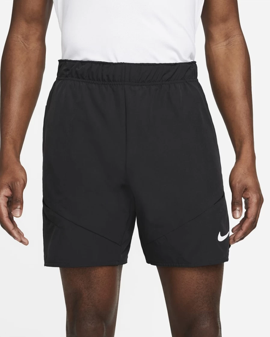 NikeCourt Dri-FIT Advantage Men's 7" Tennis Shorts - Black/White - Breathable Quick-Dry Fabric