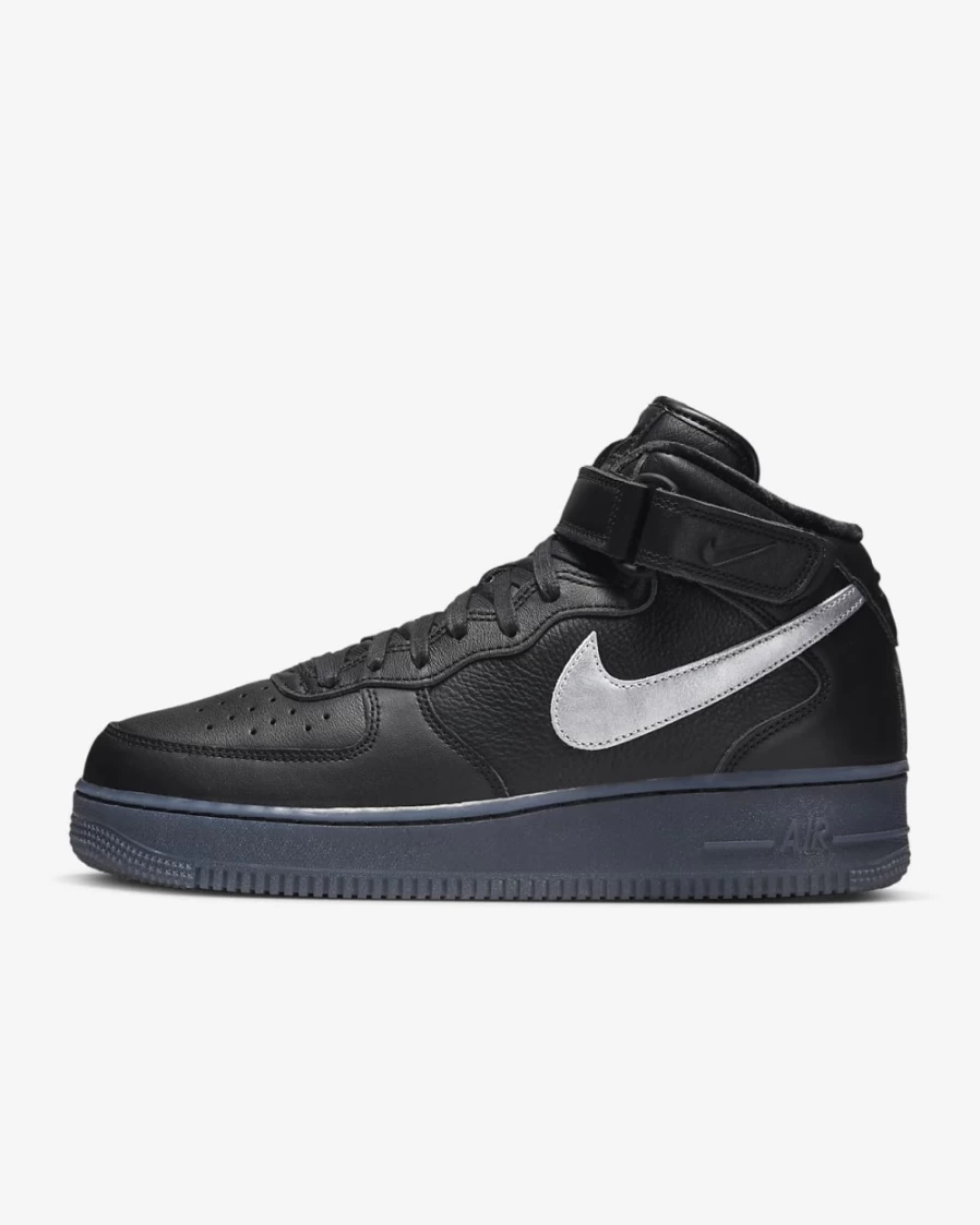 Nike Air Force 1 Mid '07 Premium Men's Shoes - Black/Hyper Pink/Metallic Silver