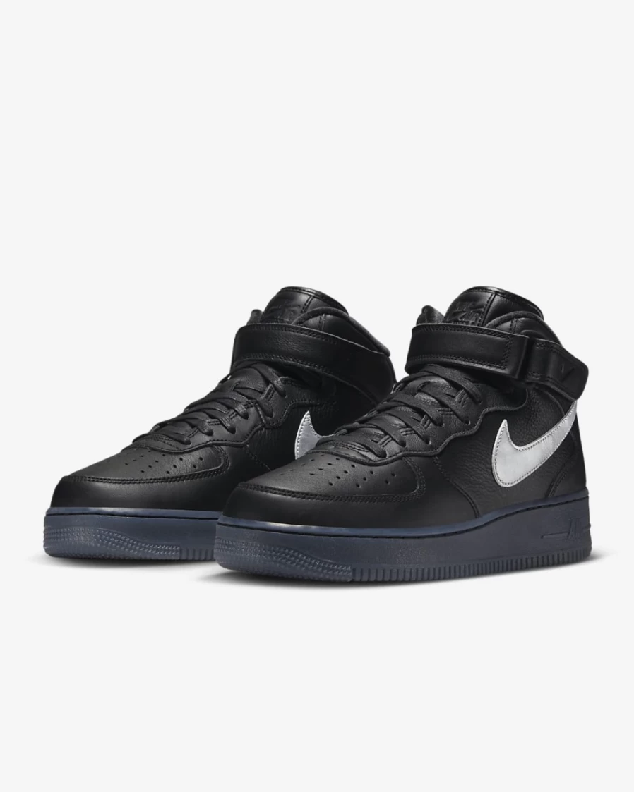 Nike Air Force 1 Mid '07 Premium Men's Shoes - Black/Hyper Pink/Metallic Silver