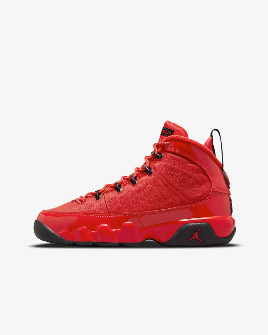 Nike Air Jordan 9 Retro Big Kids' Shoes - Chile Red/Black - Unisex Boys & Girls Basketball Sneakers