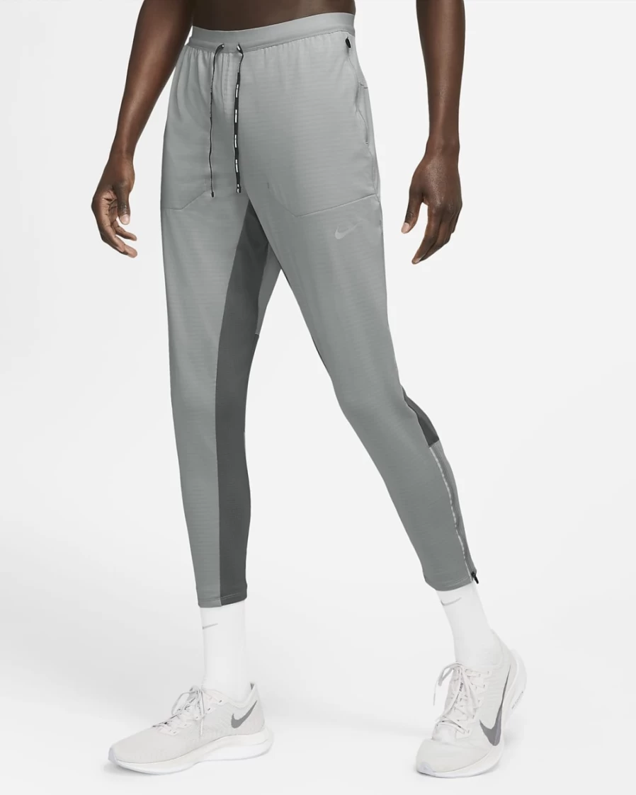 Nike Phenom Elite Men's Light Smoke Grey Knit Running Pants - Breathable Training Joggers