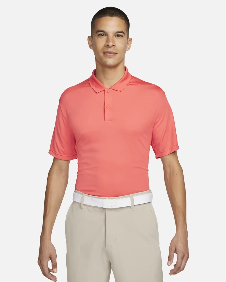 Nike Dri-FIT Victory Men's Golf Polo Shirt - Magic Ember/White, Moisture-Wicking, Breathable, Comfortable Fit