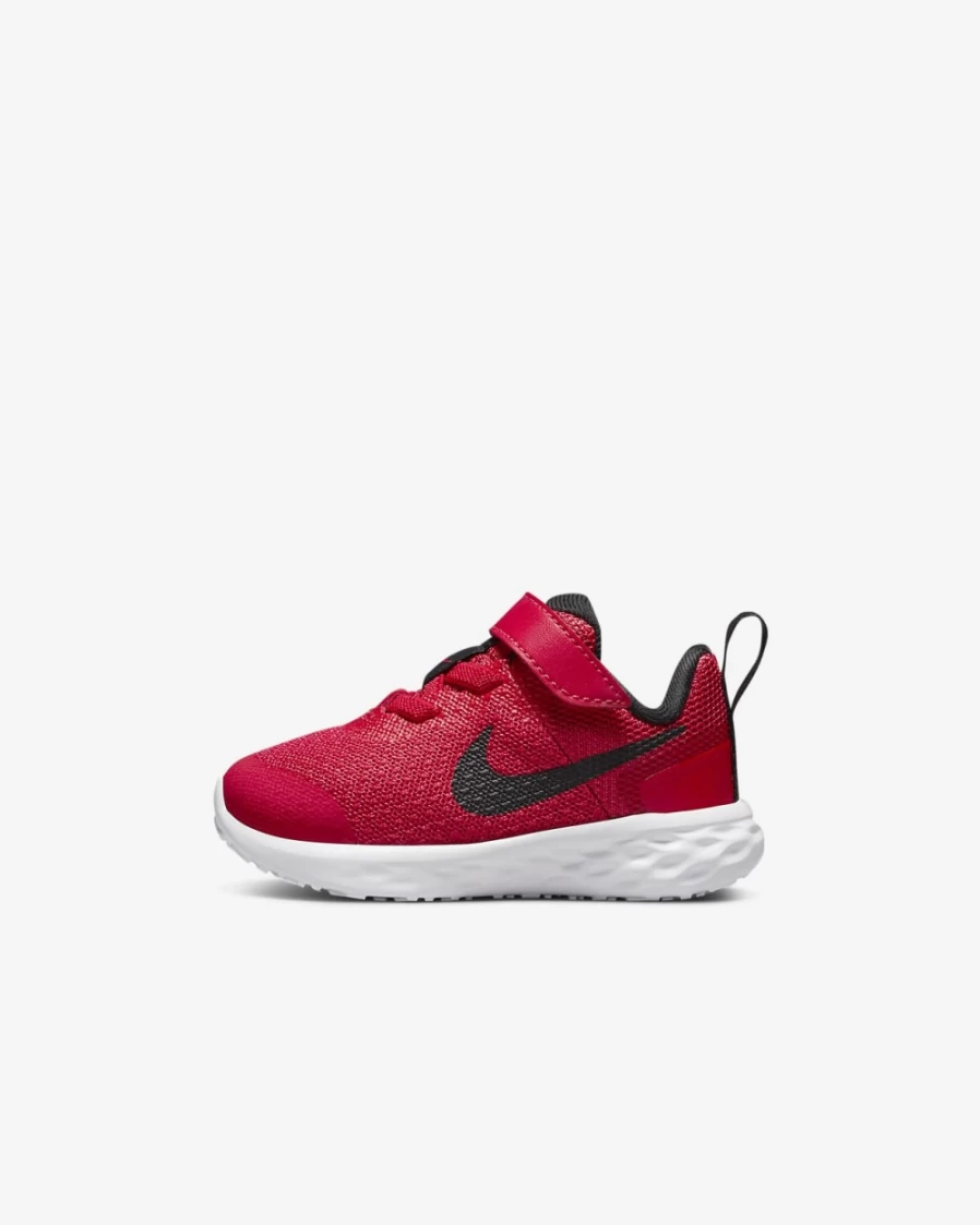 Nike Revolution 6 Baby Toddler Shoes for Boys and Girls - University Red/Black