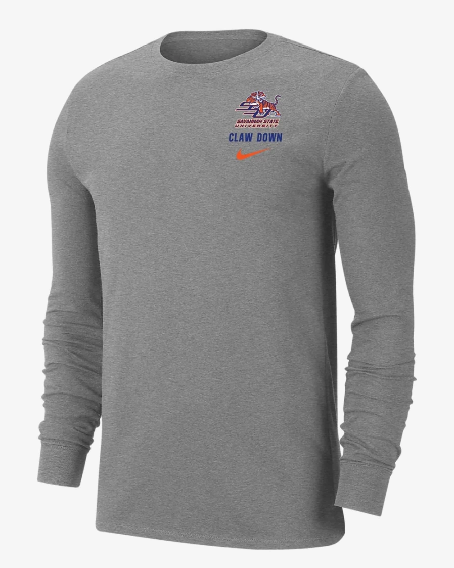 Nike Dri-FIT Men's Dark Grey Heather Long-Sleeve T-Shirt - Savannah State College