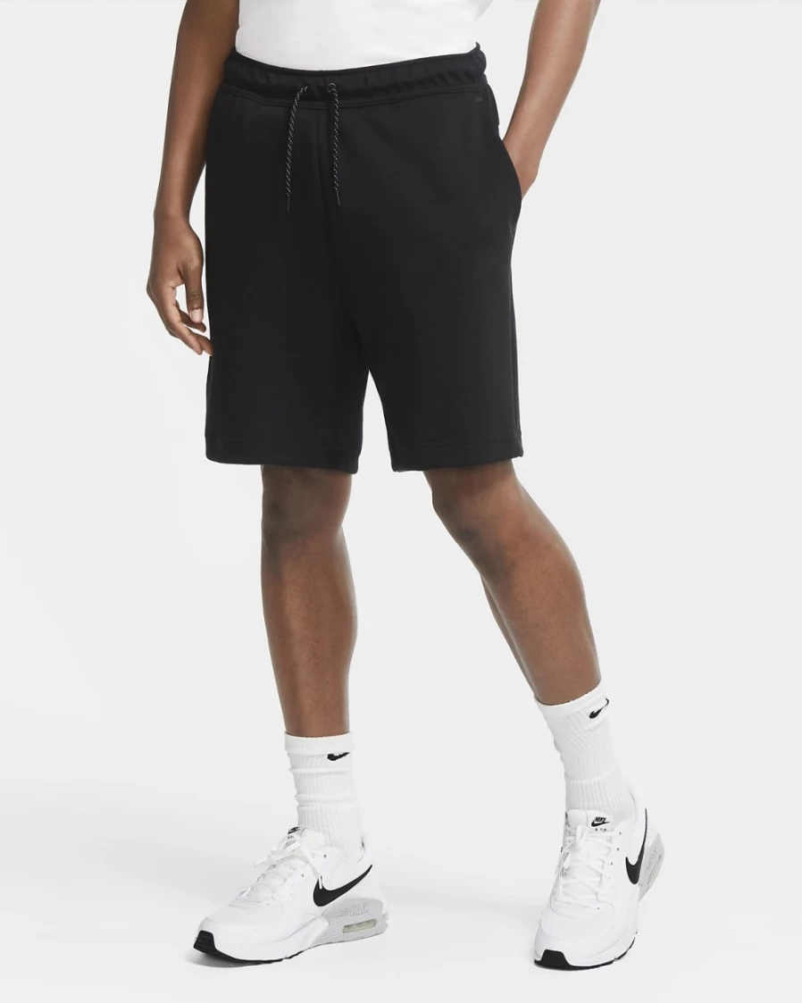 Nike Men's Tech Fleece Shorts - Black/Black - Sportswear Comfort & Style