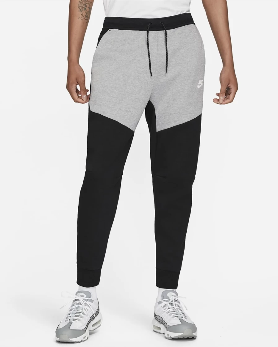 Nike Men's Tech Fleece Joggers - Black, Dark Grey Heather, White | Sportswear Comfort & Style