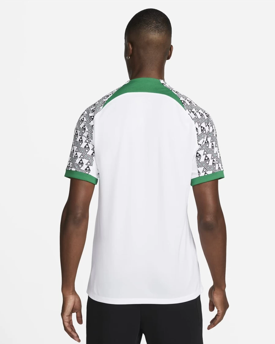 Nike Men's Nigeria 2022/23 Away Soccer Jersey - White/Pine Green/Black - Dri-FIT Stadium Football Shirt