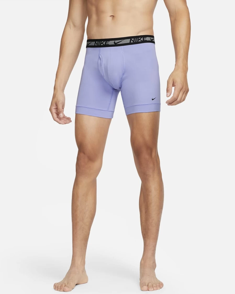 Nike Men's Dri-FIT Ultra-Stretch Micro Boxer Briefs 3-Pack - Blue Moisture-Wicking Underwear