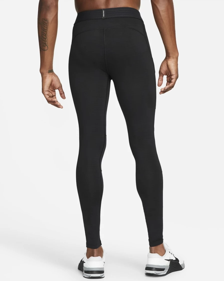 Nike Pro Warm Men's Training Tights - Black/White Compression Pants for Workouts
