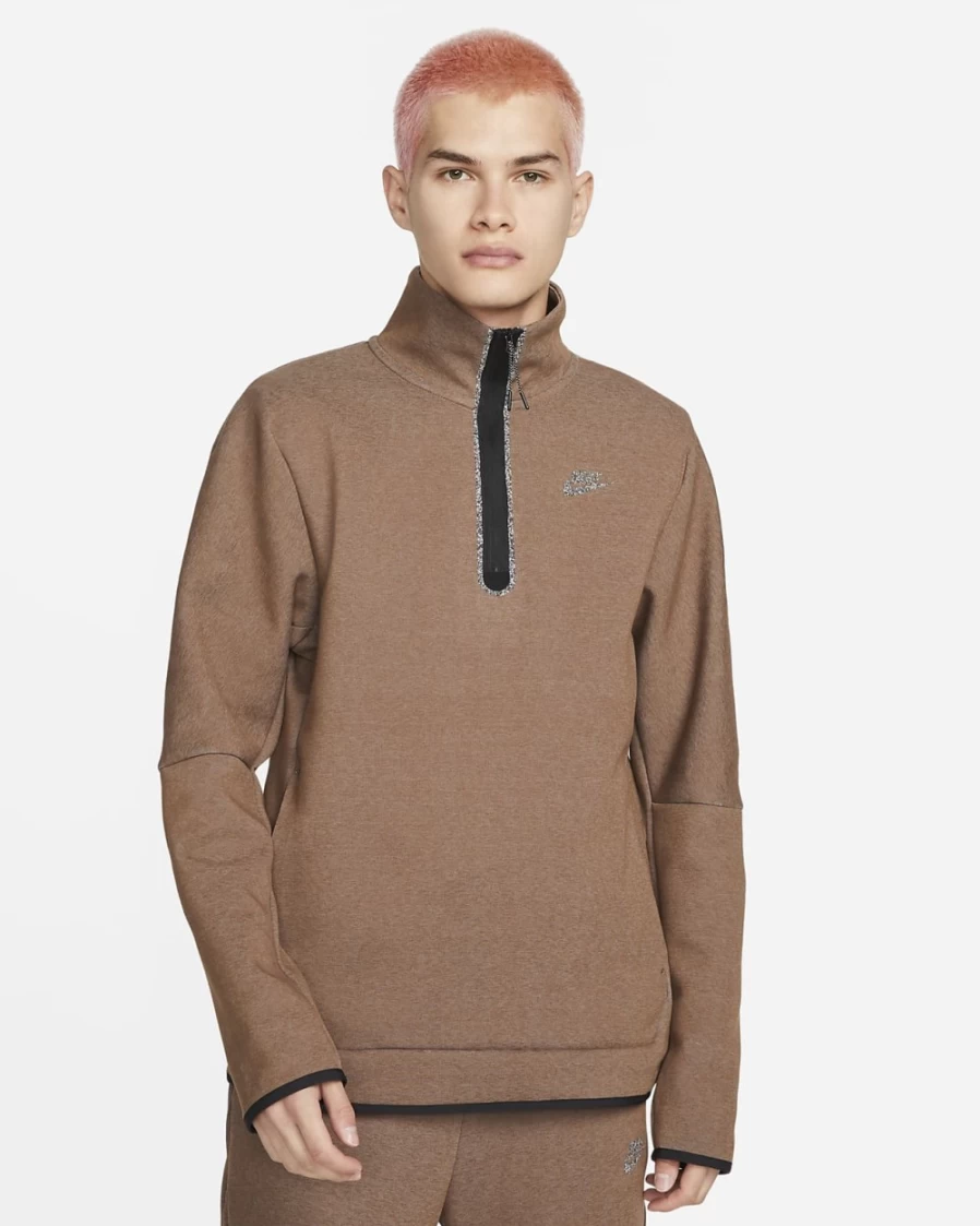 Nike Men's Tech Fleece 1/2-Zip Pullover Hoodie - Cacao Wow/Heather