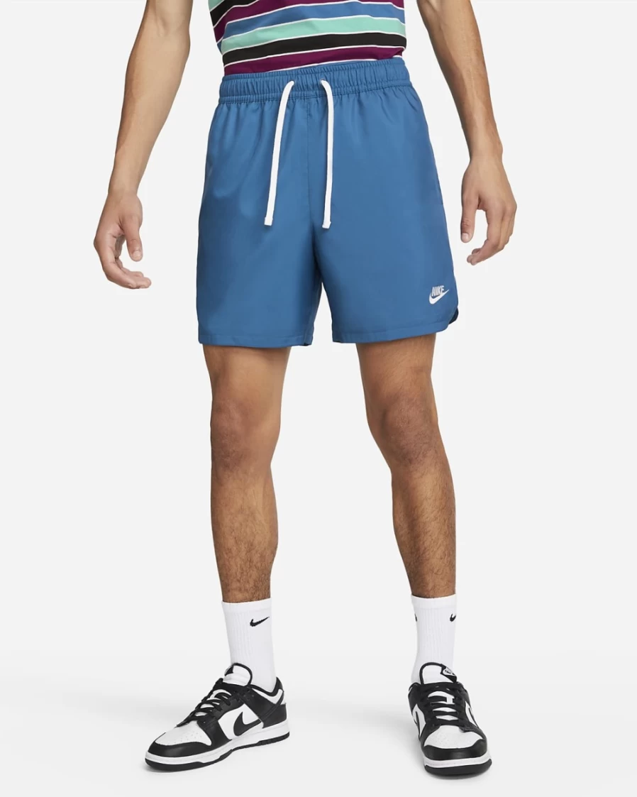 Nike Men's Dark Marina Blue/White Woven Lined Flow Shorts | Sportswear Sport Essentials