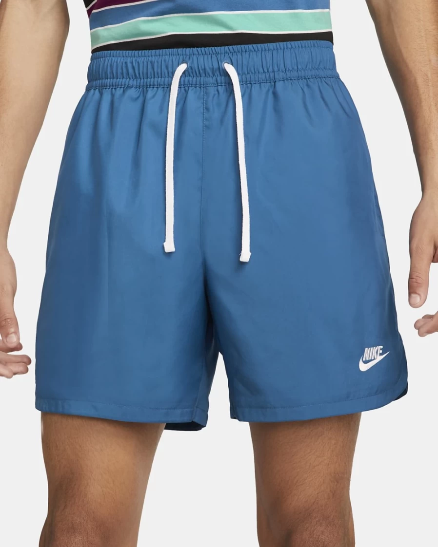 Nike Men's Dark Marina Blue/White Woven Lined Flow Shorts | Sportswear Sport Essentials