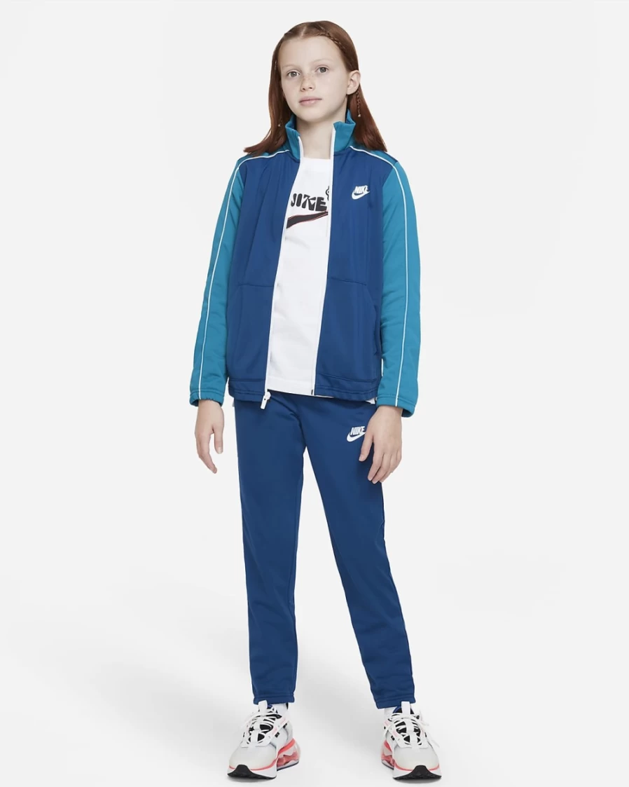 Nike Valerian Blue Bright Spruce White Tracksuit for Boys and Girls - Sportswear Big Kids' Outfit