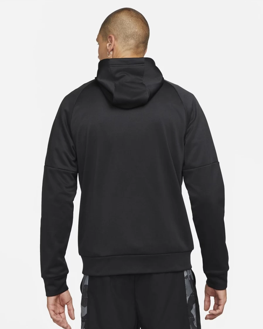 Nike Therma-FIT Men's Black Full-Zip Hoodie for Fitness & Training