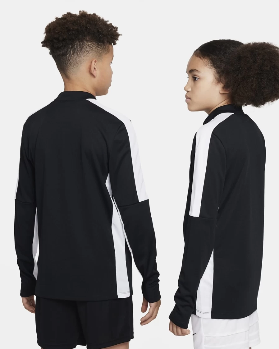 Nike Dri-FIT Academy23 Black White Soccer Drill Top for Boys and Girls - Moisture-Wicking Youth Football Training Shirt