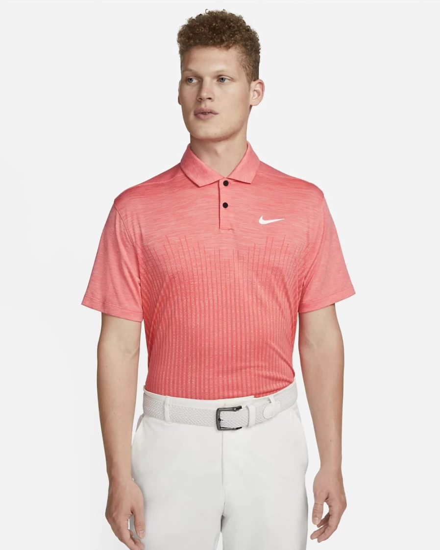 Nike Dri-FIT ADV Vapor Men's Golf Polo - Magic Ember/Pink Gaze/White, Moisture-Wicking Performance Shirt for Men