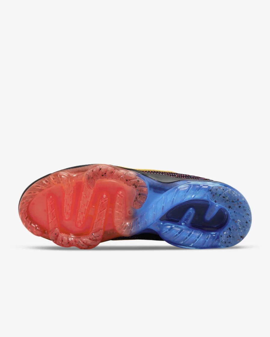Nike Air VaporMax 2021 Flyknit Men's Running Shoes - Black/Photo Blue/Bright Crimson/University Gold