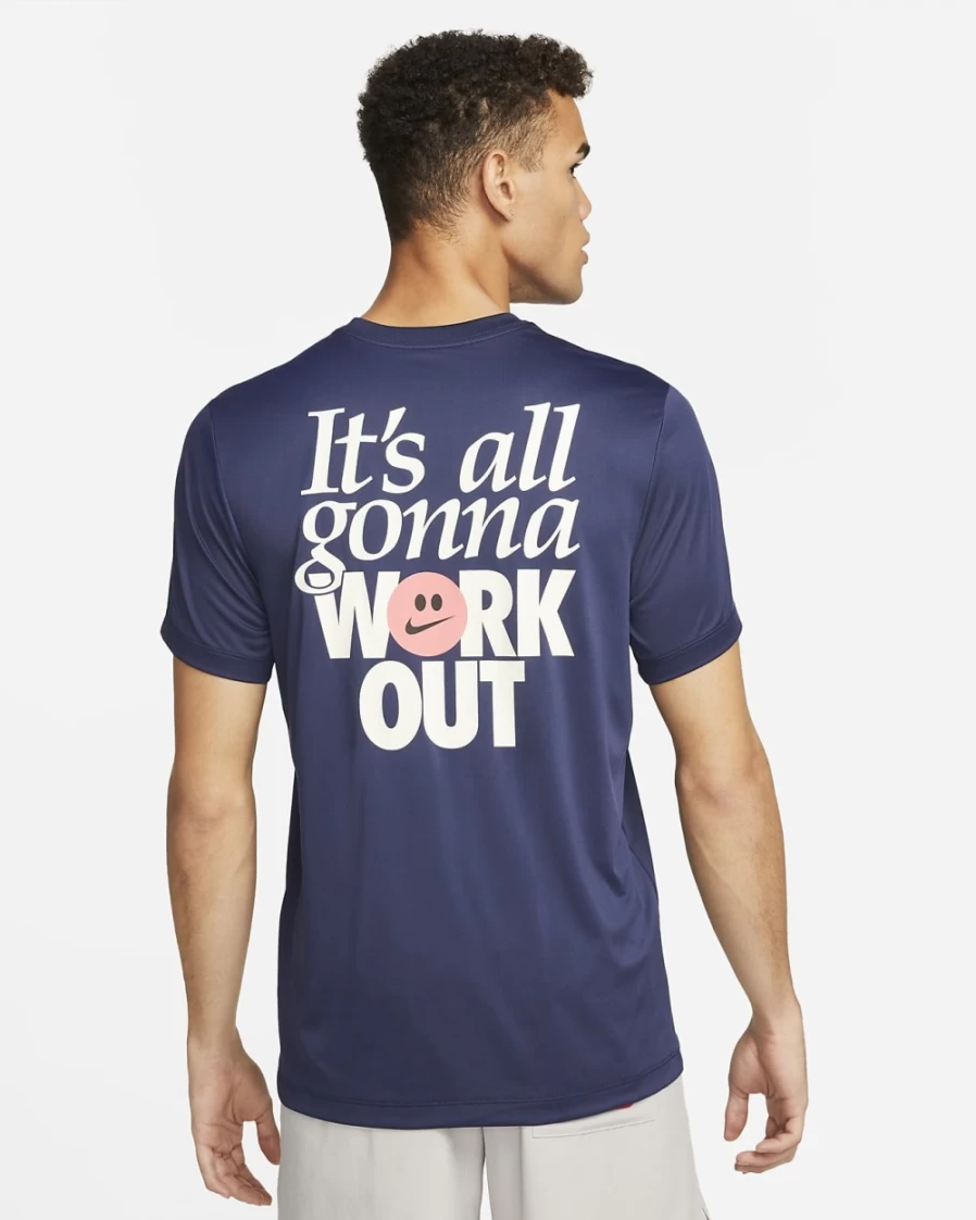 Nike Dri-FIT Men's Training T-Shirt - Midnight Navy - Moisture-Wicking Workout Top