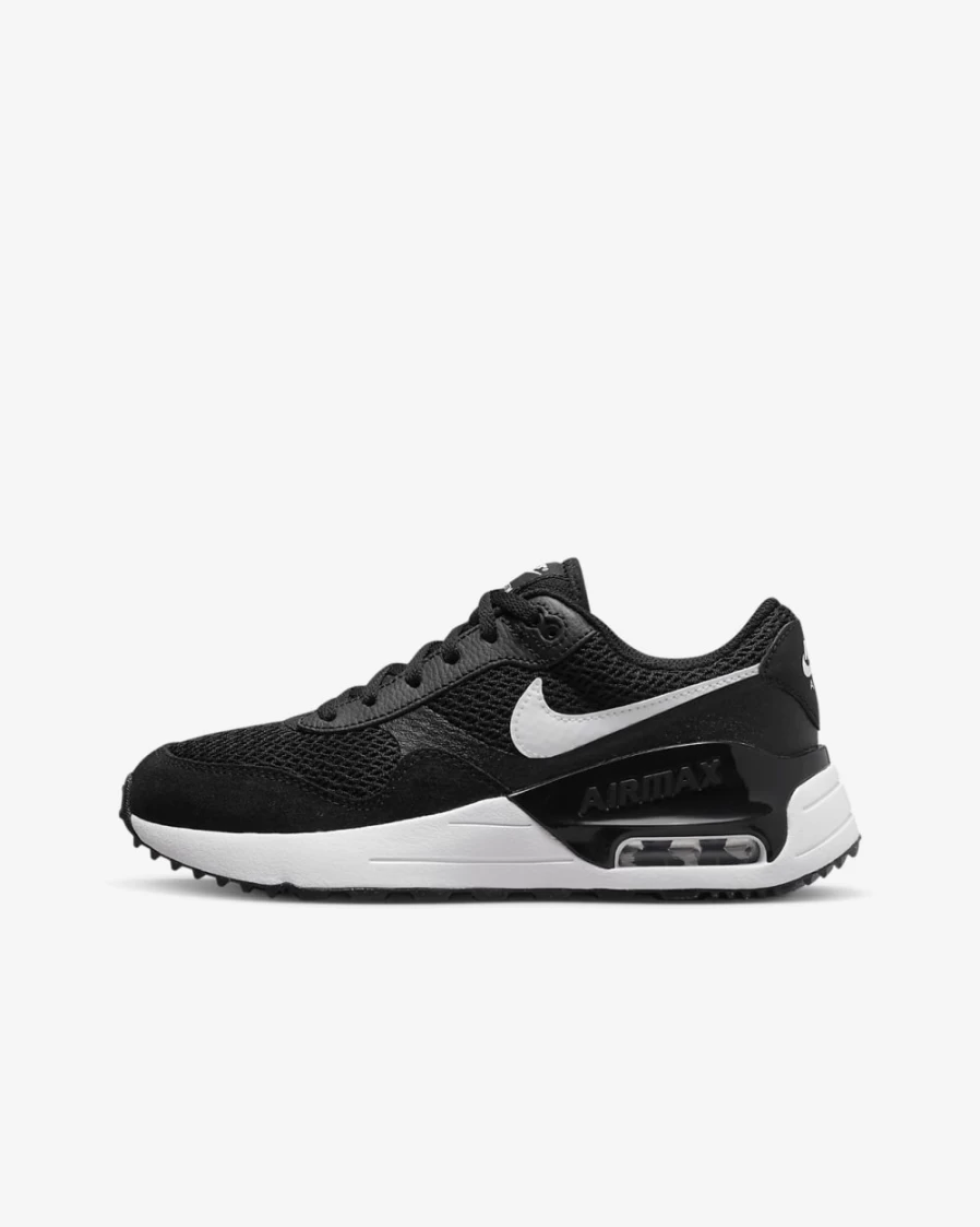 Nike Air Max SYSTM Big Kids' Shoes - Black/Wolf Grey/White - Running Shoes for Boys and Girls