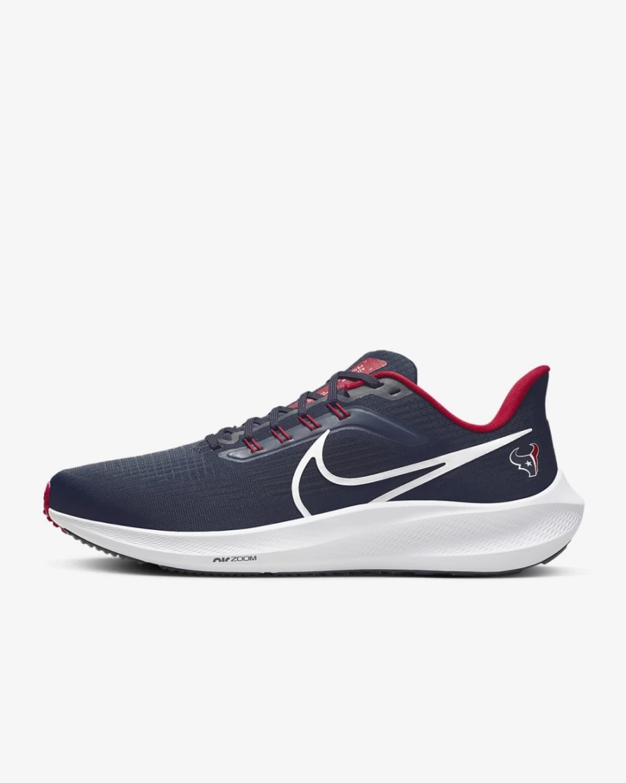 Nike Pegasus 39 Men's Road Running Shoes - Marine/Gym Red/White (Houston Texans NFL Edition)