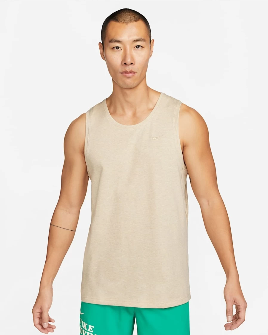 Nike Dri-FIT Men's Versatile Fitness Tank - Neutral Olive/Heather, Moisture-Wicking Workout Top