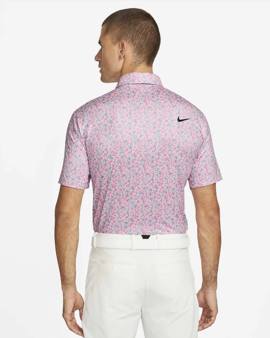Nike Dri-FIT Tour Men's Golf Polo - Moisture-Wicking Performance Shirt in Pink Foam/Black Camo Print