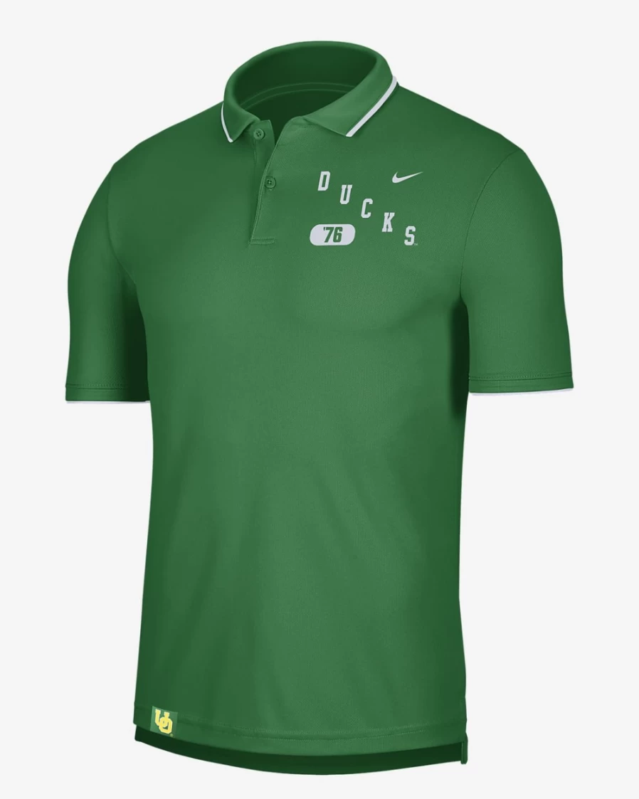 Nike Dri-FIT UV Men's Polo Shirt - Apple Green/White, Oregon College Style