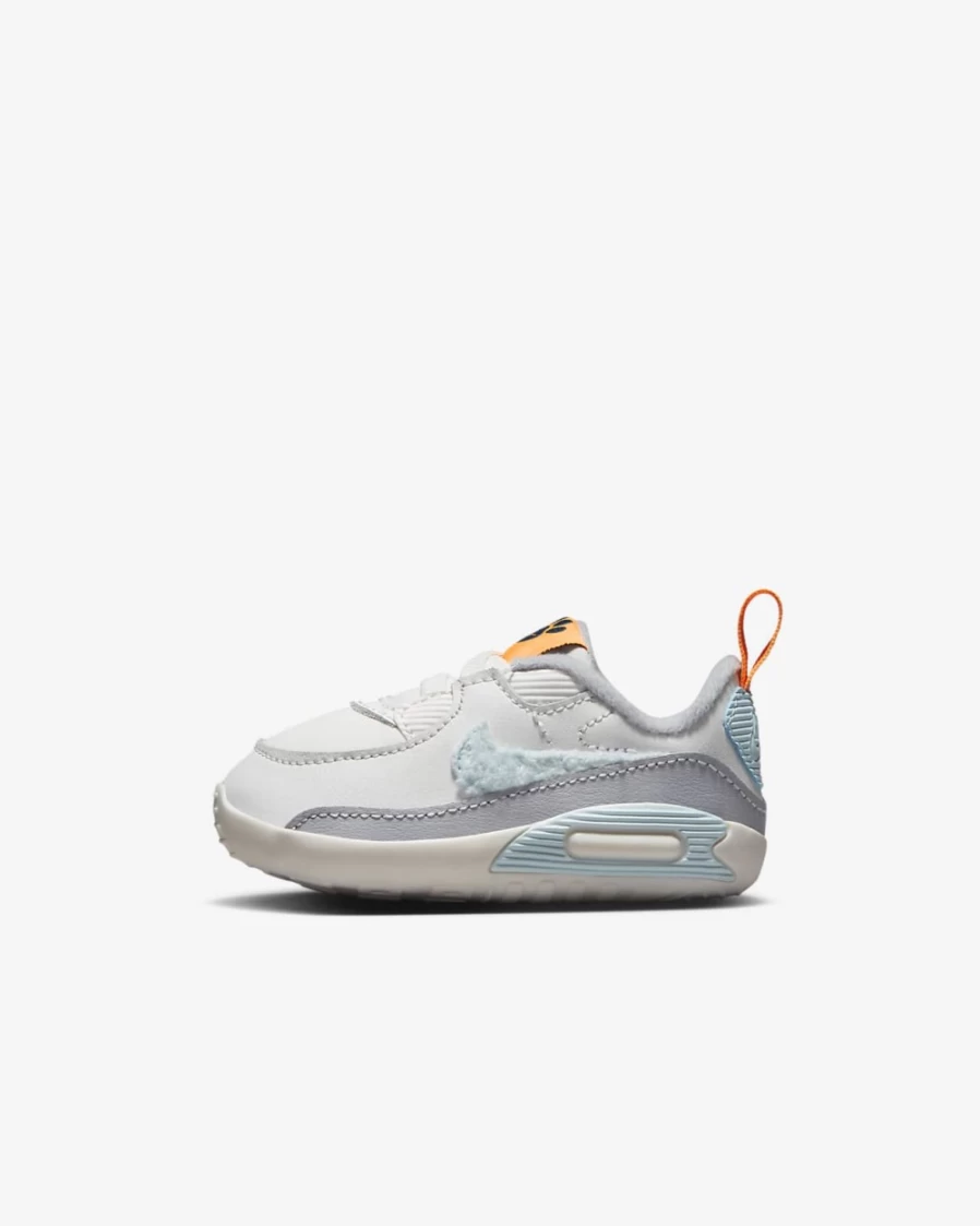 Nike Max 90 Crib SE Baby Booties for Boys & Girls - Summit White/Wolf Grey/Valerian Blue/Glacier Blue