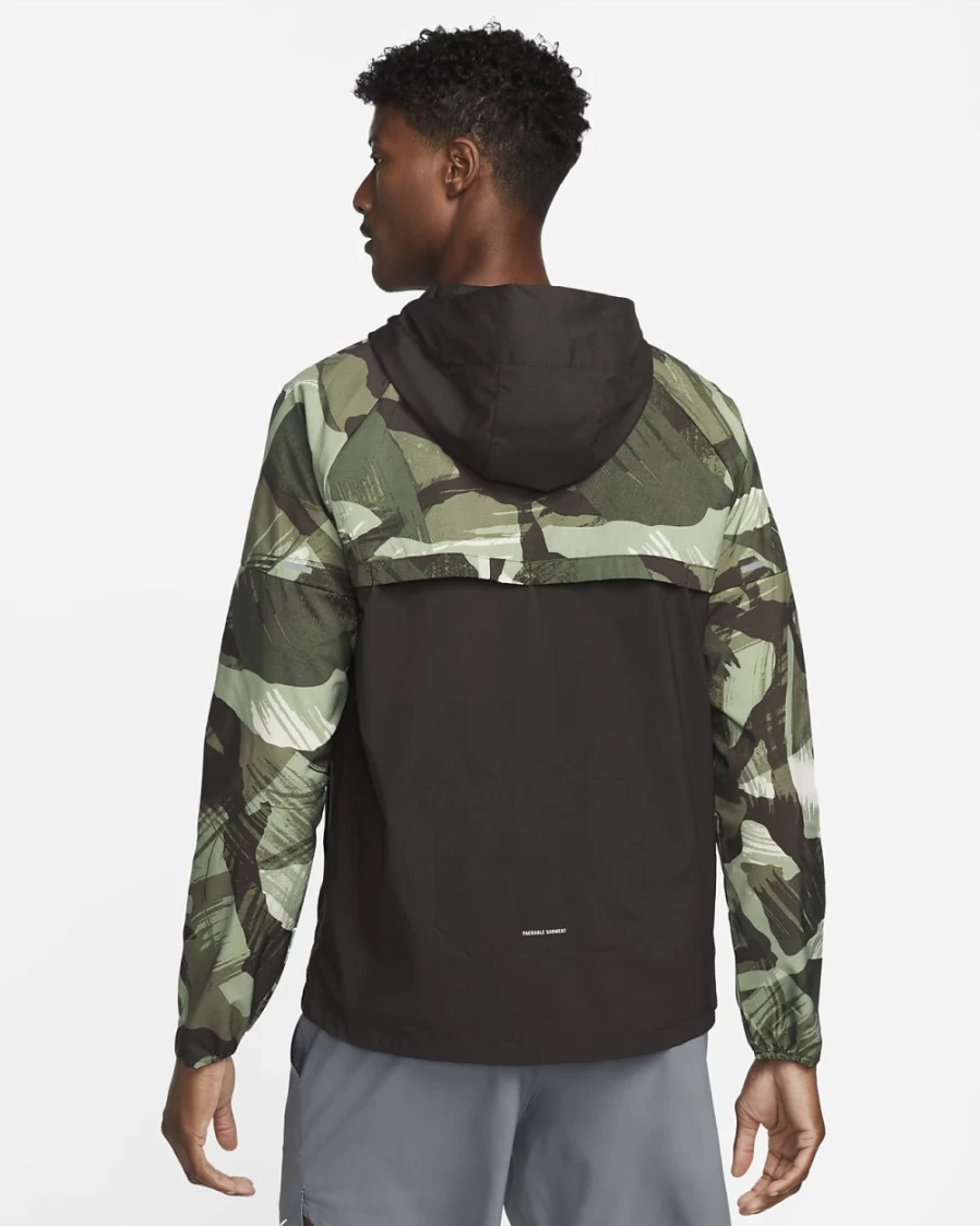 Nike Repel Windrunner Men's Running Jacket - Oil Green & Velvet Brown Camo Windproof