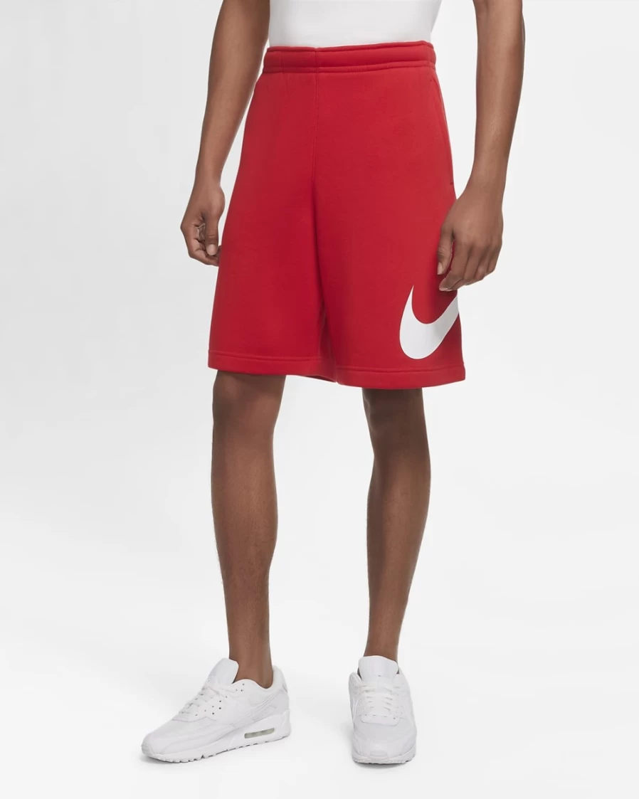 Nike Men's Sportswear Club Graphic Shorts - University Red/White Athletic Casual Wear