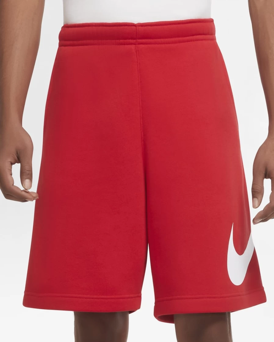 Nike Men's Sportswear Club Graphic Shorts - University Red/White Athletic Casual Wear