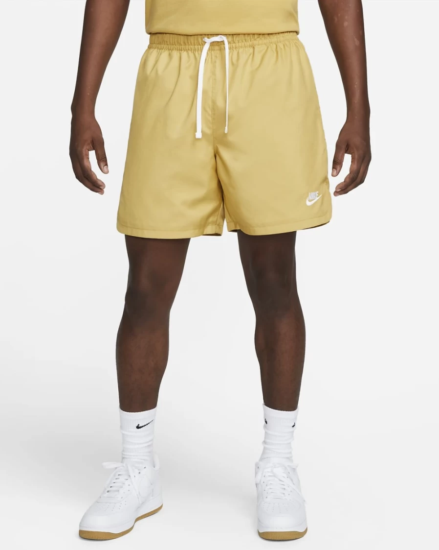 Nike Men's Woven Lined Flow Shorts in Wheat Gold/White - Sportswear Essentials