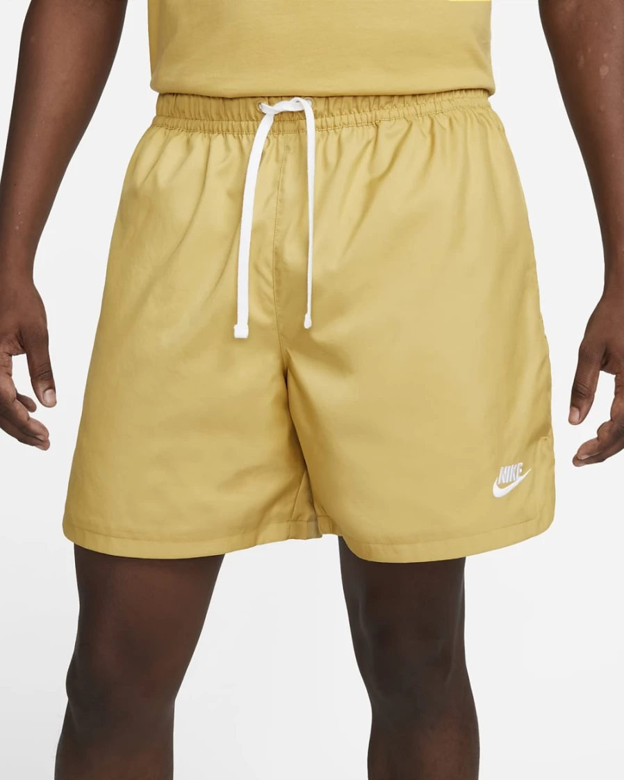 Nike Men's Woven Lined Flow Shorts in Wheat Gold/White - Sportswear Essentials