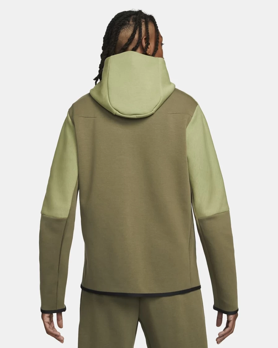Nike Men's Tech Fleece Full-Zip Hoodie - Alligator/Medium Olive/Black - Sportswear