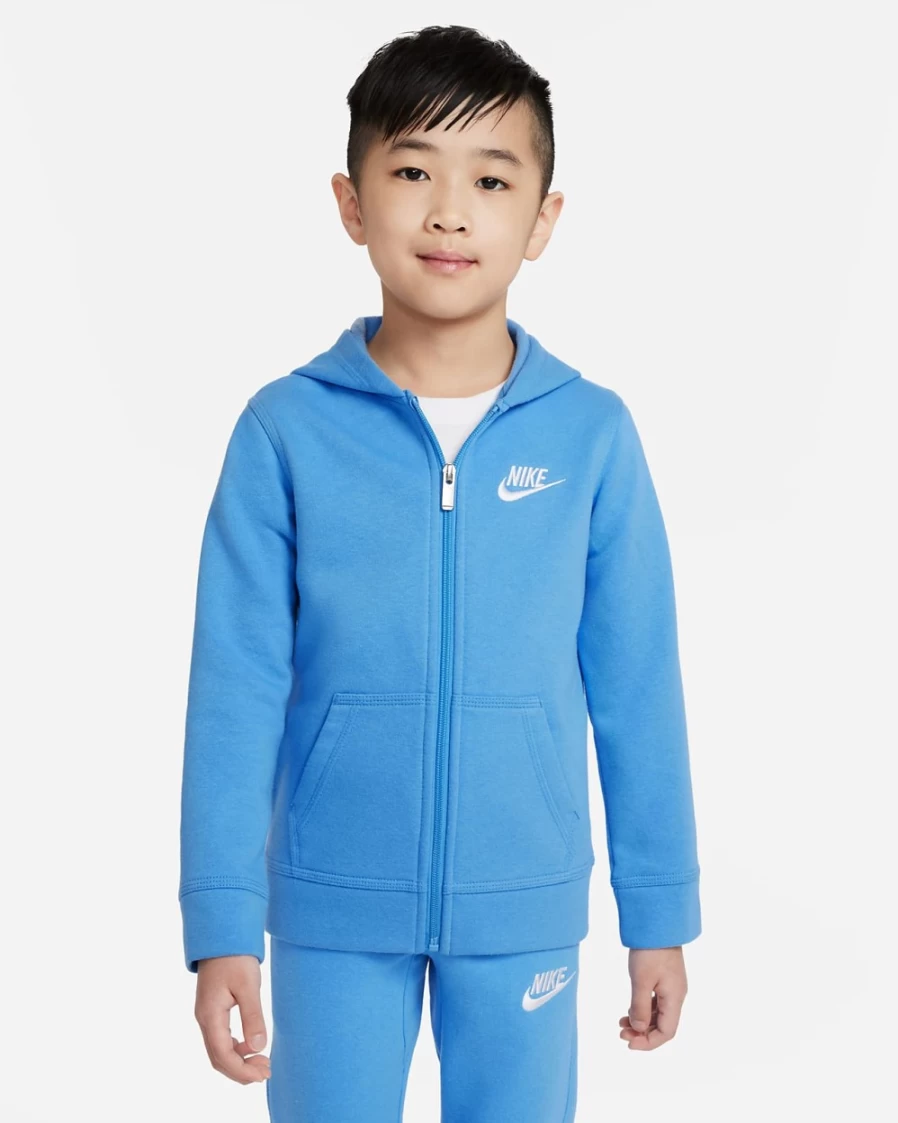 Nike Sportswear Club Fleece Full-Zip Hoodie for Boys & Girls - University Blue