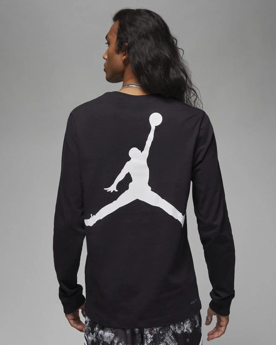 Nike Jordan Dri-FIT Sport Men's Long-Sleeve Graphic T-Shirt - Black/White