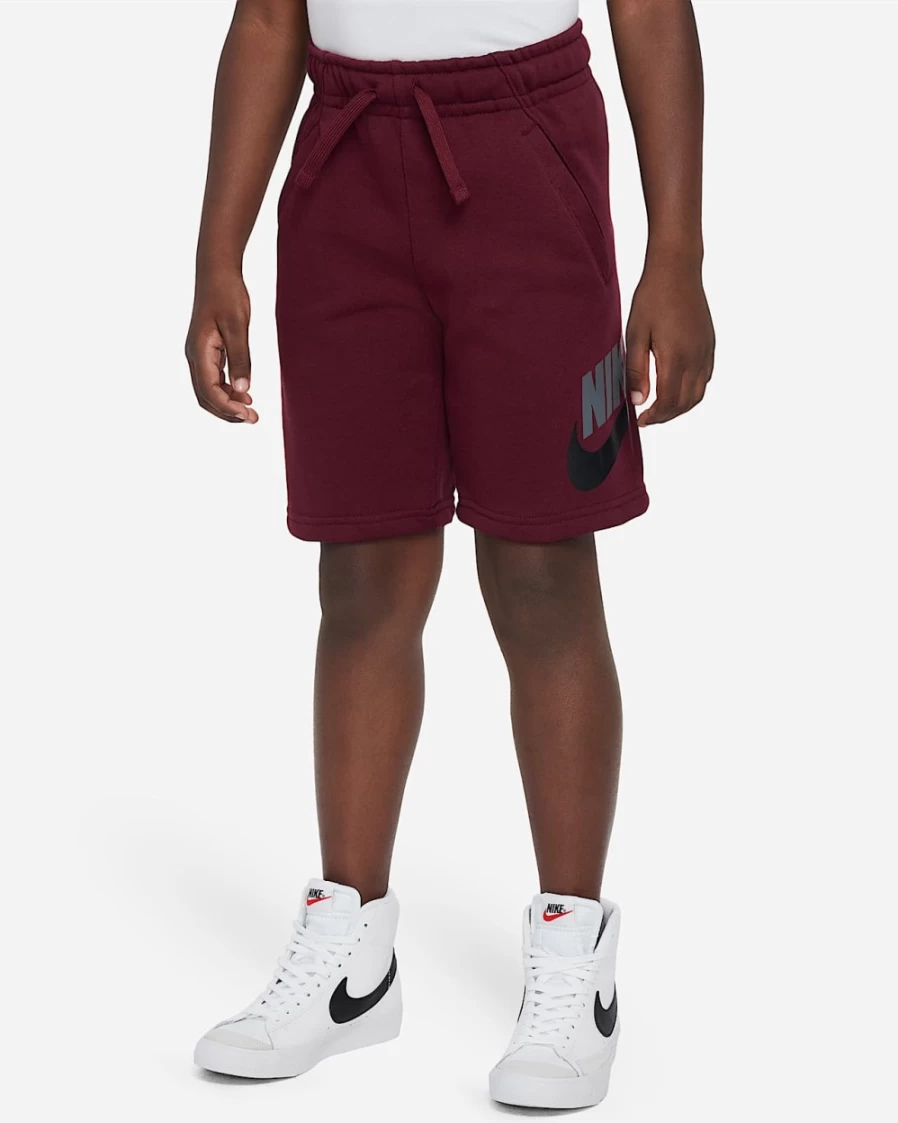 Nike Sportswear Club Fleece Big Kids' Shorts for Boys & Girls - Dark Beetroot, Smoke Grey, Black Colors