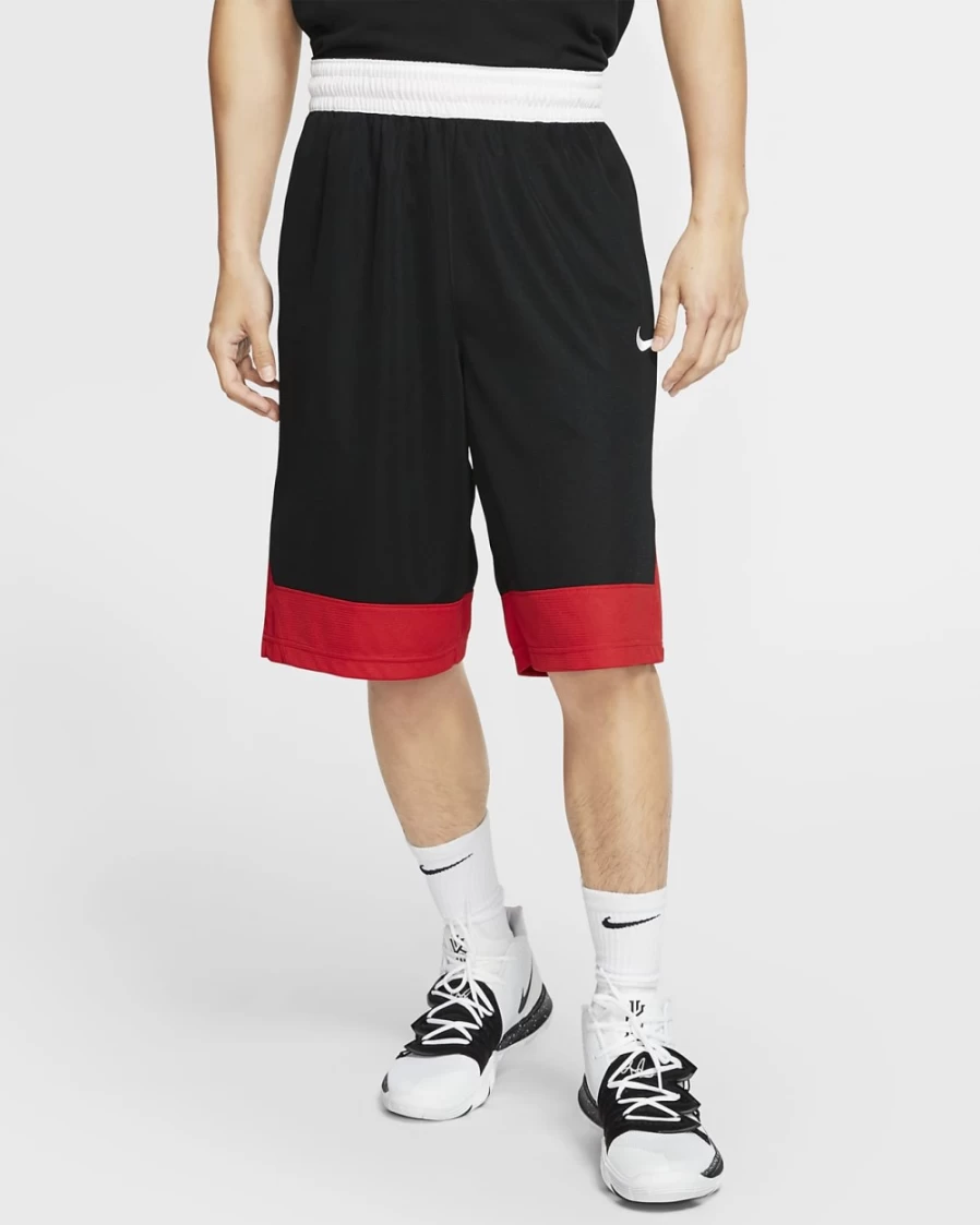 Nike Dri-FIT Icon Men's Basketball Shorts - Black/University Red/White - Breathable Quick-Dry Athletic Shorts for Men