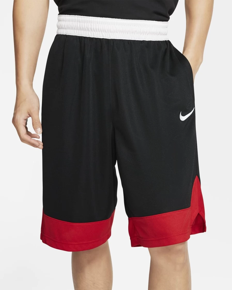 Nike Dri-FIT Icon Men's Basketball Shorts - Black/University Red/White - Breathable Quick-Dry Athletic Shorts for Men