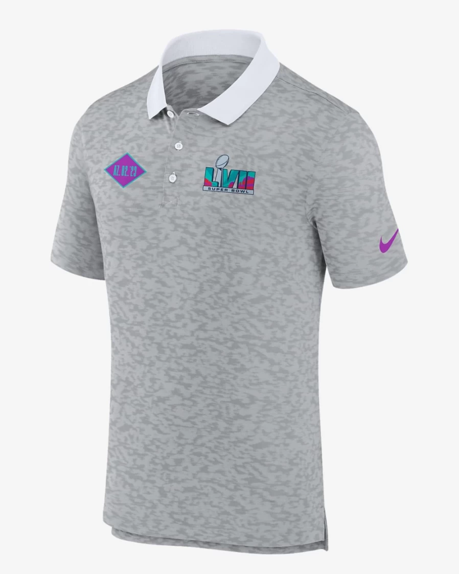 Nike Men's Grey Super Bowl LVII Polo Shirt