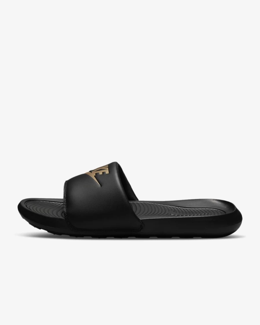 Nike Victori One Men's Slides - Black/Black/Metallic Gold Athletic Sandals for Men