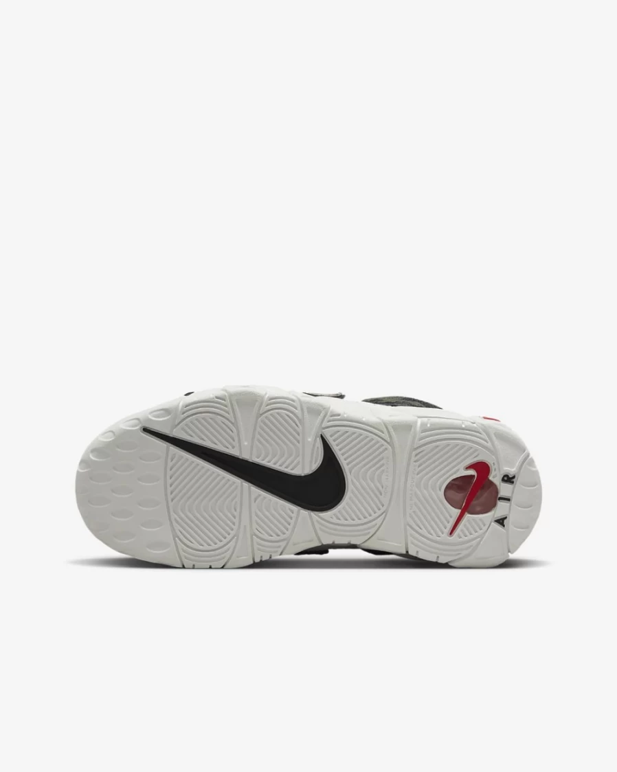 Nike Air More Uptempo Big Kids' Sneakers Summit White Black Red BOYS GIRLS Unisex Basketball Shoes