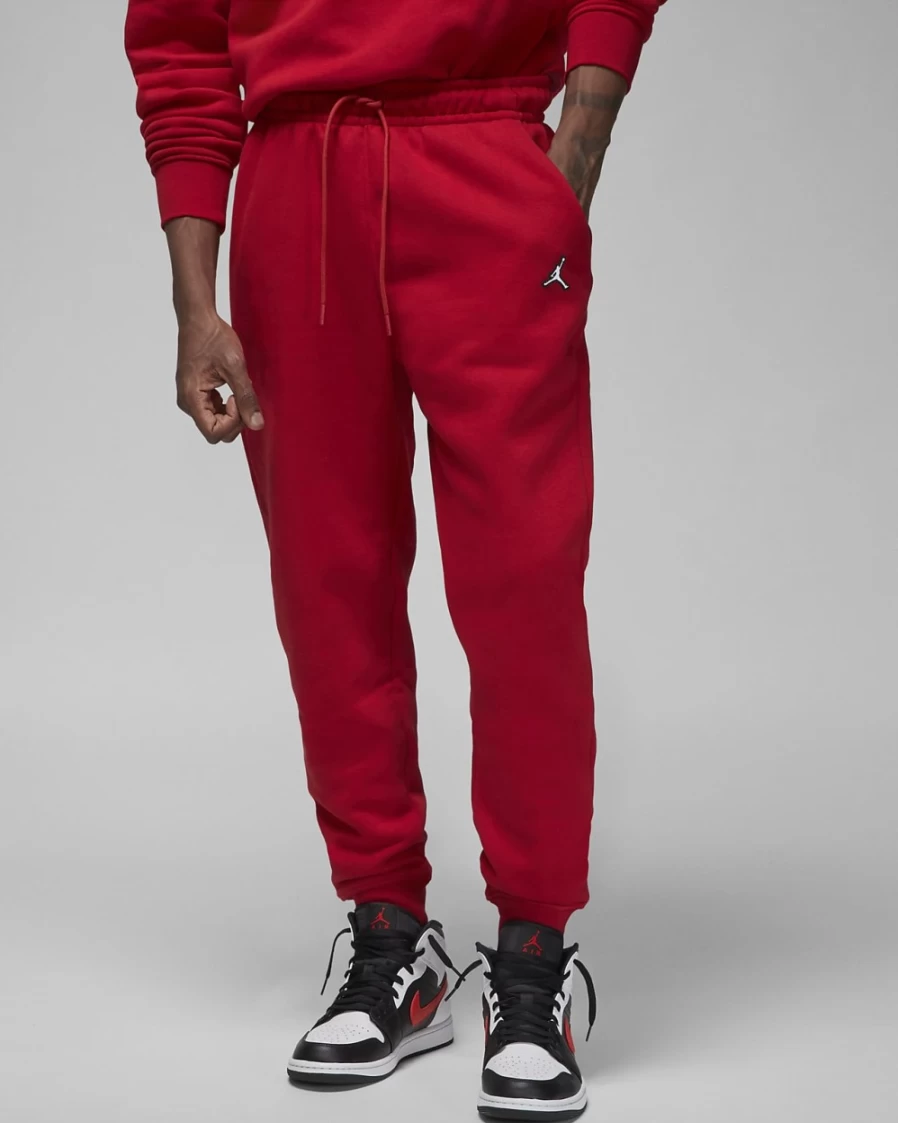 Nike Jordan Brooklyn Fleece Men's Pants - Gym Red/White, Comfortable Athletic Joggers for Men